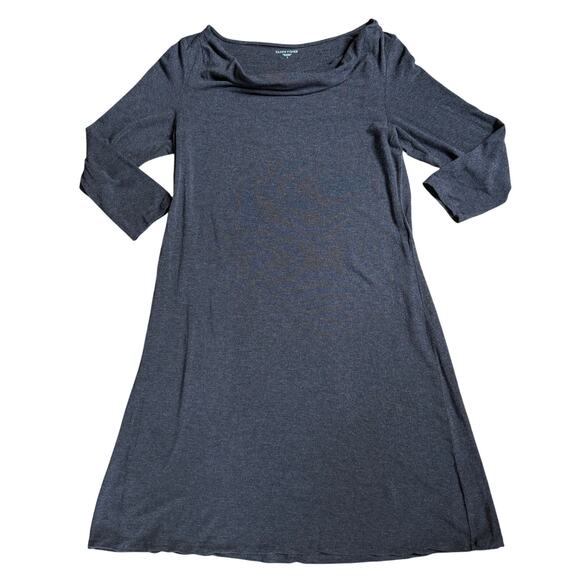 Eileen Fisher Long Sleeve Droop Neck Knit Dress SZ S Brown Minimalist Small Flaw - Picture 1 of 7
